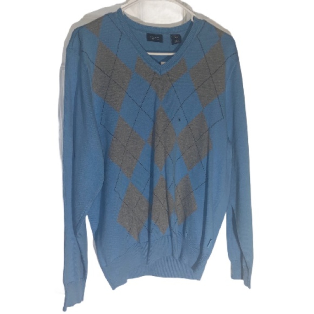 NWT Izod Blue and Grey Sweater V-Neck